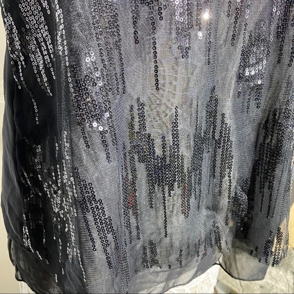 NWT Panhandle Slim Western Sleeveless Sequin Top Black - Picture 7 of 12